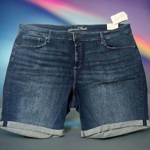 Universal Thread New midnight blue mid rise Bermuda denim shorts size 26W - Picture 14 of 14